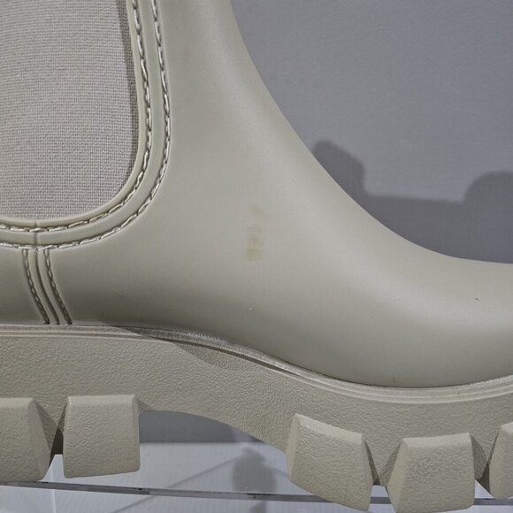 Jeffrey Campbell Play Pleu Rain Boot Womens 9 Cream Platform Chelsea Lug Sole - Picture 5 of 16